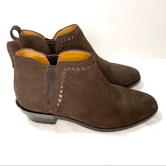 Coach Carter Espresso Brown Suede Ankle Booties - Picture 5 of 9